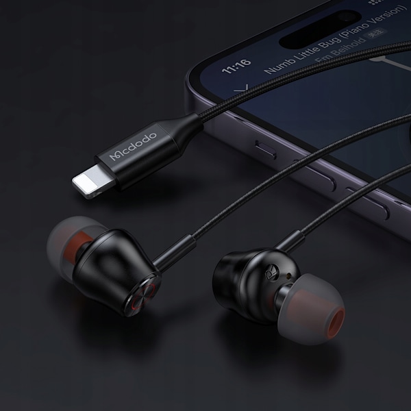 MCDODO TRÅDBUNDNA IN-EAR HÖRLURAR MED MIKROFON FÖR LIGHTNING IPHONE 14
