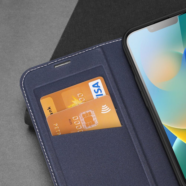 Dux Ducis Skin X2 beskyttelsesdeksel til iPhone 14-dekselet med blå magnetklaff