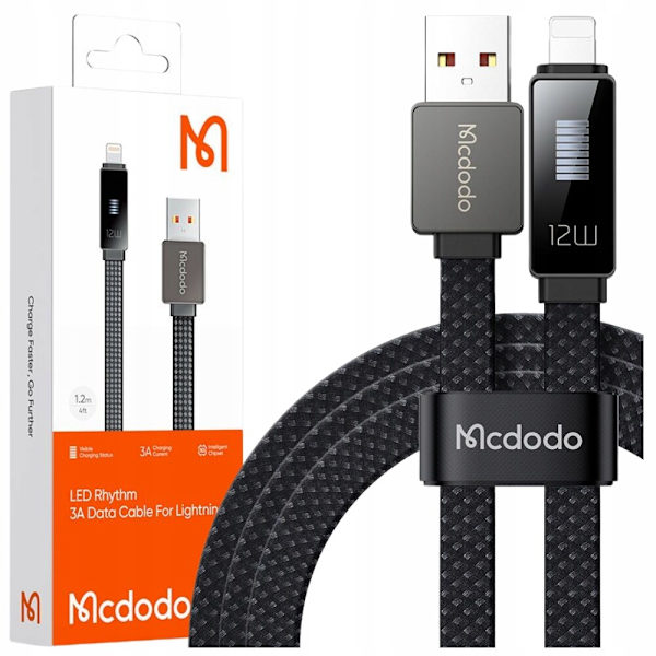 MCDODO LADDARE USB LIGHTNING-KABEL SNABBLADDNING IPHONE 1M LED