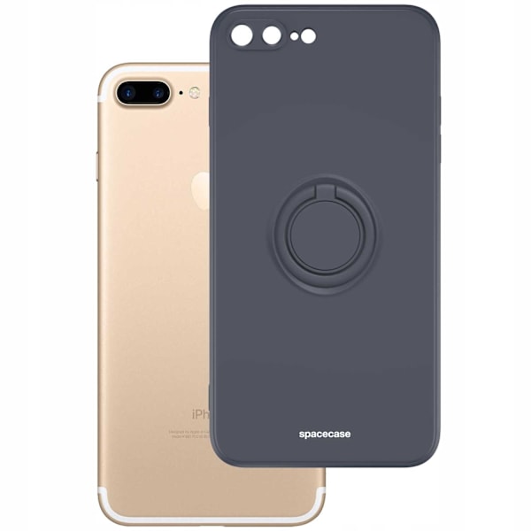 Spacecase Silikon Ringfodral För Iphone 7 8 Plus Svart Skydd