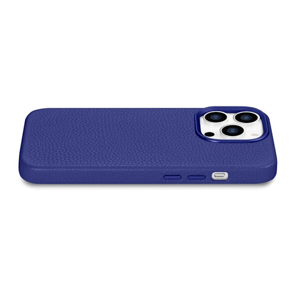 iCarer Litchi Premium Leather Case magnetisk lærveske for iPhone 14 Pro og MagSafe mørkeblå (WMI14220710-DB)