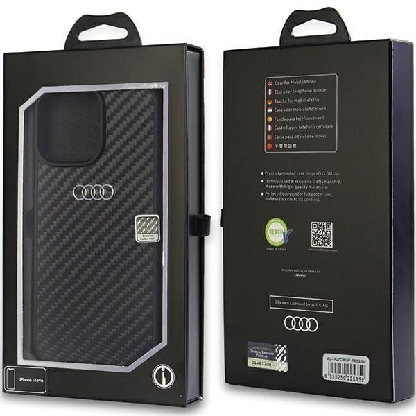 Audi Carbon Fiber fodral till iPhone 14 Pro - svart AU-TPUPCIP14P-R8/D2-BK