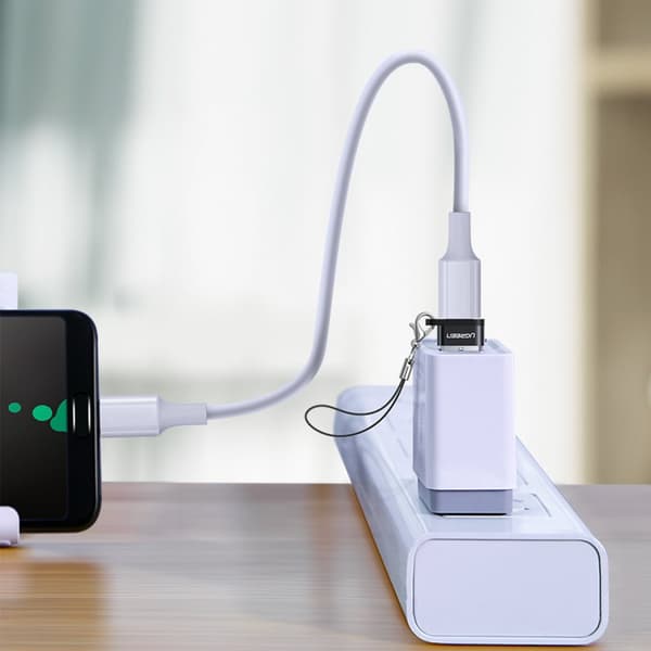 USB C (hunn) - USB (hann) adapter Ugreen US280 - svart