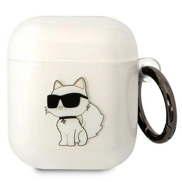 KARL LAGERFELD IKONIK CHOUPETTE ETUI TIL AIRPODS 1/2 - GENNEMSIGTIG