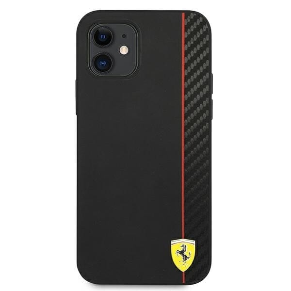 Ferrari FESAXHCP12SBK iPhone 12 mini 5.4 svart/svart hardt deksel On Track Carbon Stripe