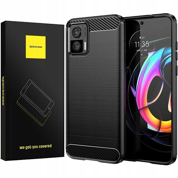 Spacecase Carbon Case Cover Till Motorola Edge 30 Neo Black