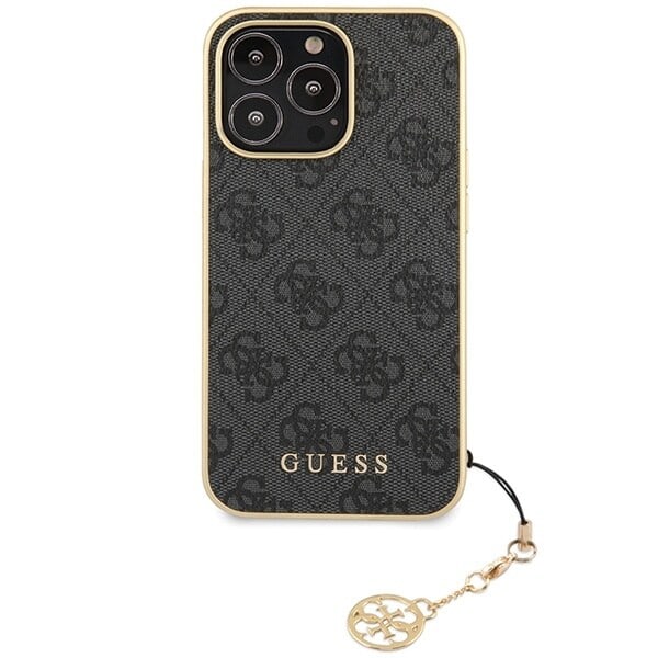 Guess GUHCP14LGF4GGR deksel til iPhone 14 Pro - grå hardt deksel 4G Charms Collection