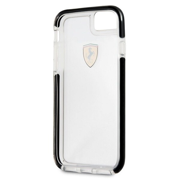 FERRARI STØDSIKKERT ETUI TIL IPHONE 7 / 8 / SE 2020 / SE 2022 - GENNEMSIGTIG OG SORT