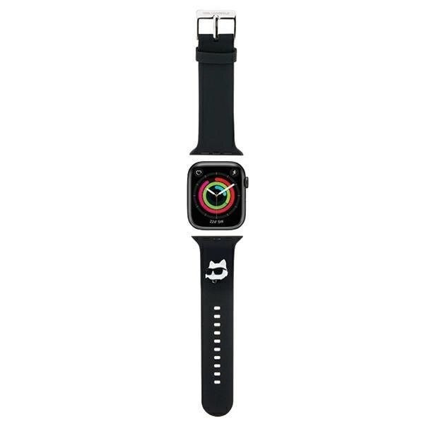 Karl Lagerfeld 3D-gummi Choupette-hodestropp for Apple Watch 38/40/41 mm - svart