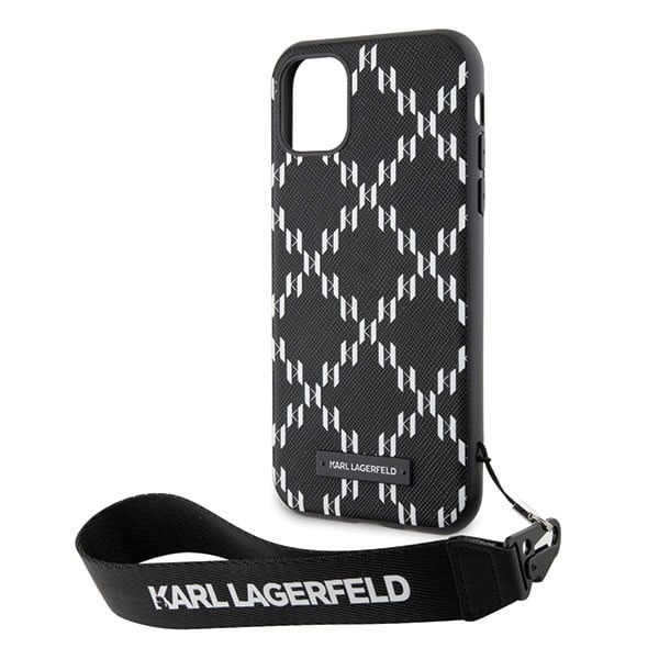 Karl Lagerfeld KLHCN61SAKLMBSK Deksel til iPhone 11 / Xr - Svart Monogram Losange Saffiano