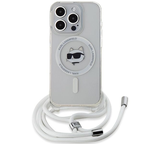 Karl Lagerfeld IML Choupette Head & Cord MagSafe-deksel til iPhone 15 Pro - Gjennomsiktig
