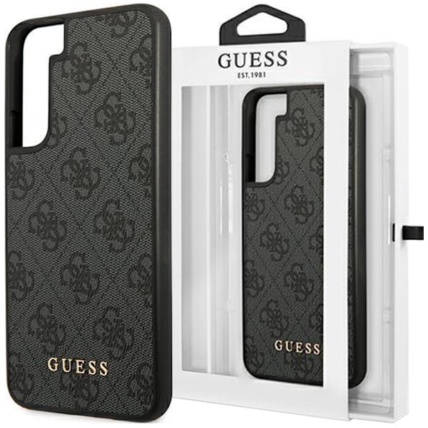 Guess GUHCS23MG4GFGR S23+ S916 veske - grå hard veske 4G metall gull logo