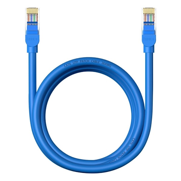Baseus High Speed ​​​​Cat 6 RJ-45 1000Mb/s Ethernet-kabel 2m rund - blå
