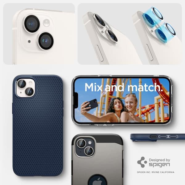 CAMERA COVER SPIGEN OPTIK.TR "EZ FIT" CAMERA PROTECTOR 2-PACK IPHONE 14/14 PLUS STARLIGHT