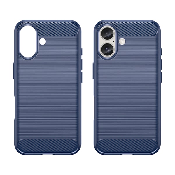 CARBON CASE SILIKONE ETUI TIL IPHONE 16 PLUS - BLÅ