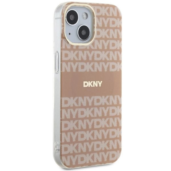 DKNY IML Mono & Stripe MagSafe-deksel til iPhone 15 Plus / 14 Plus - Rosa