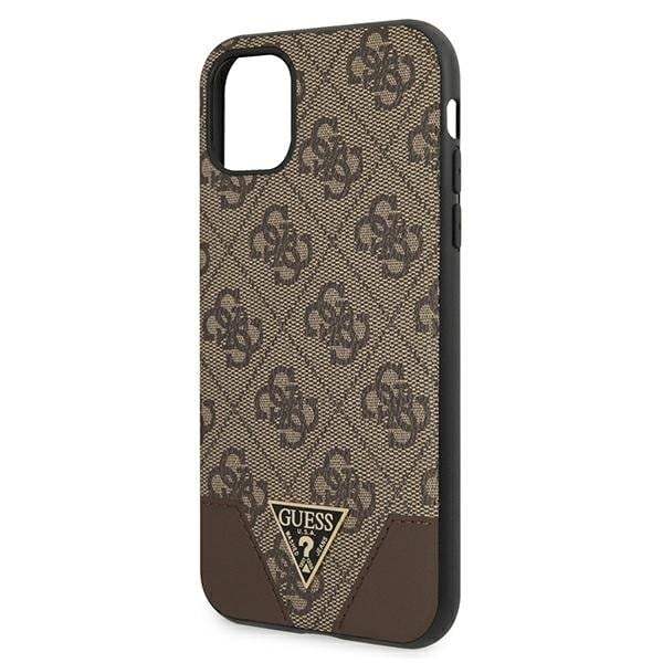 Guess GUHCN61PU4GHBR iPhone 11 6.1" / Xr 6.1" brunt/brunt hårdfodral 4G Triangle Collection
