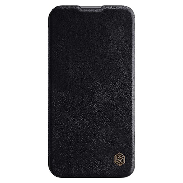 Nillkin Qin Leather Pro Deksel til Samsung Galaxy S23+ deksel og vendbar kamerabeskytter, svart