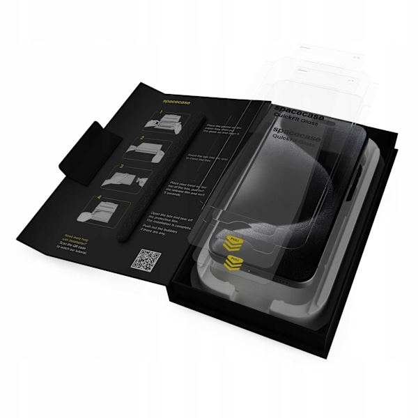 Spacecase Quickfit Härdat Glas För Iphone 15 Pro Max Skärmskydd