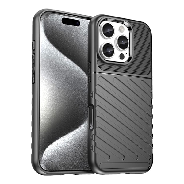 THUNDER CASE SILIKONE ETUI TIL IPHONE 16 PRO - SORT
