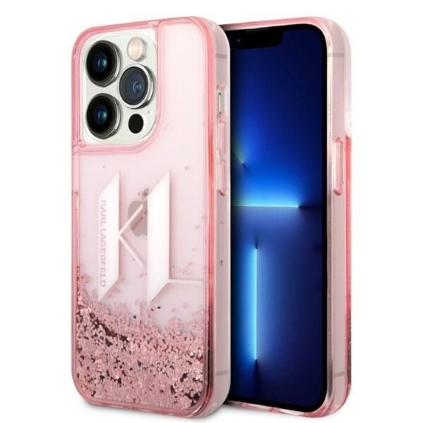 Karl Lagerfeld KLHCP14LLBKLCP iPhone 14 Pro 6.1 rosa/rosa hardt deksel Liquid Glitter Big KL