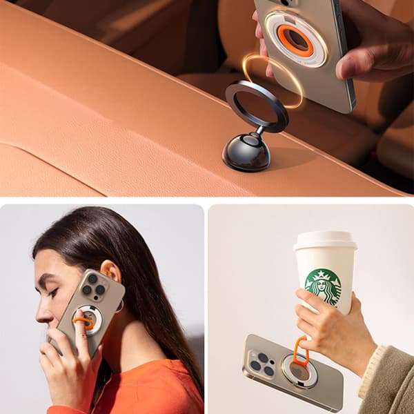 JOYROOM MAGNETISK RINGHOLDER TELEFON/CASE ORANGE