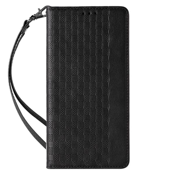 Magnetisk stroppdeksel til iPhone 13 Pro Max, lommebokbeskyttelse + minibånd, anheng, svart
