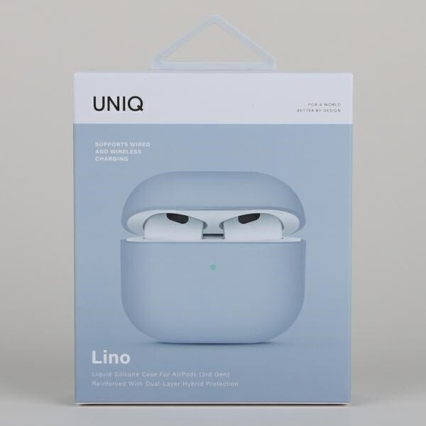 Uniq Lino-deksel for AirPods 3 gen silikonblå/arktisk blå
