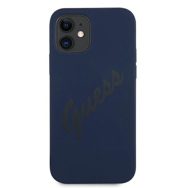 Guess GUHCP12SLSVSBL iPhone 12 mini 5.4 blå/blå hardt deksel Script Vintage
