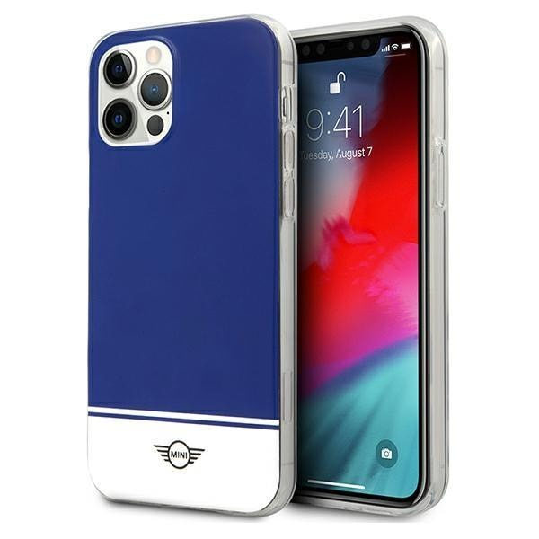 Mini MIHCP12MPCUBINA iPhone 12/12 Pro 6.1" marinblått hårt fodral Stripe Collection