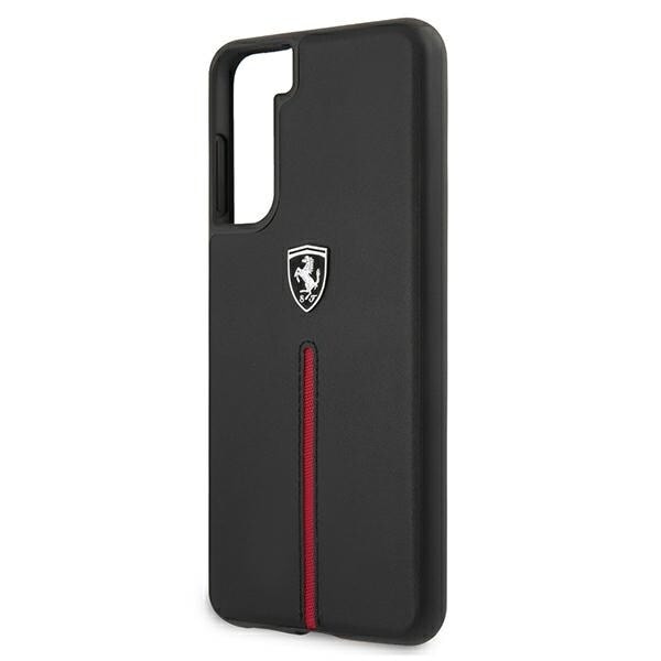 FERRARI OFF TRACK LÆDER NYLON STRIPE COVER TIL SAMSUNG GALAXY S21 - SORT
