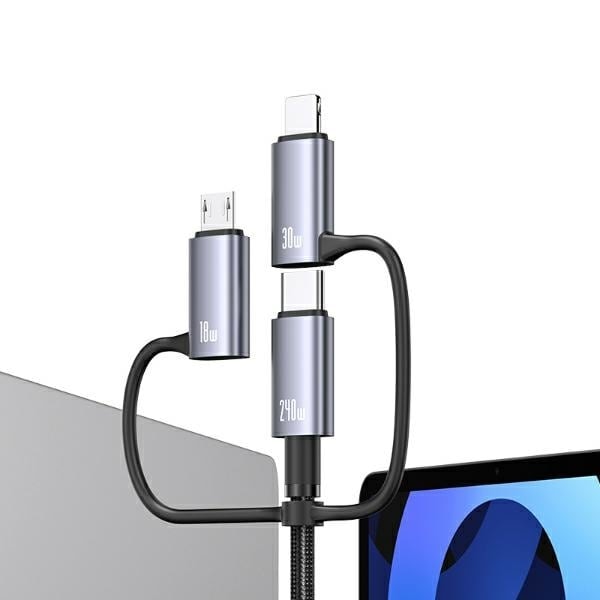 USAMS Kabel 240W 6in1 Snabbladdning 2m Datakabel Aluminiumlegering Sufeng Series 2M (SJ738)