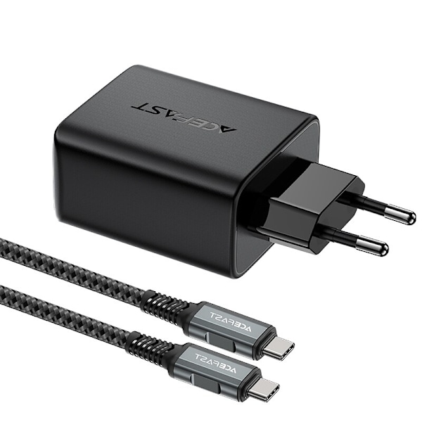 Acefast 2in1 GaN 65W USB Type C / USB-lader, HDMI-adapter 4K@60Hz (sett med kabel) svart (A17 svart)