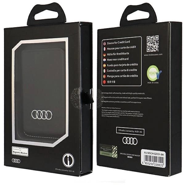 Audi Syntetläder magnetisk plånbok kompatibel med MagSafe - svart