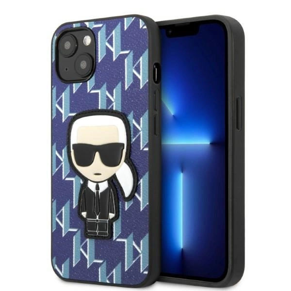 KARL LAGERFELD MONOGRAM IKONIK PATCH COVER TIL IPHONE 13 - BLÅ