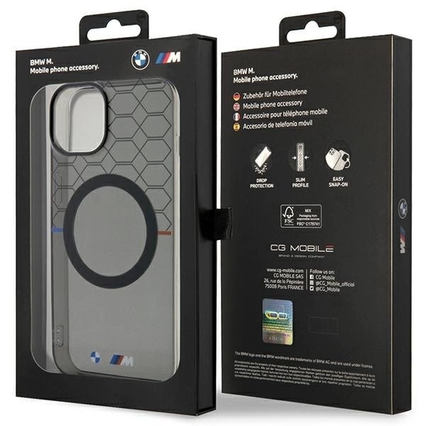 BMW PATTERN MAGSAFE ETUI TIL IPHONE 14 PLUS - GRÅ