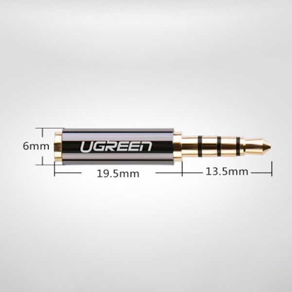 Ugreen lydadaptertilkobling 3,5 mm hannkontakt 2,5 mm hunn svart (20502)