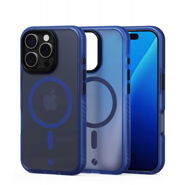 Spacecase Hybrid Case För Iphone 16 Pro För Magsafe Mörkblåt