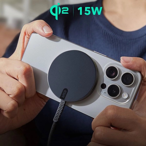 ESR Halolock Qi2 Mini trådløs lader med 15W MagSafe - svart