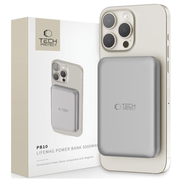 TECH-PROTECT PB10 LIFEMAG MAGSAFE POWER BANK 5000MAH TITANIUM