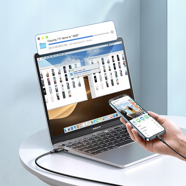 MCDODO USB-KABEL 3IN1 USB-C LIGHTNING MICRO USB SNABBLADDNING 6A 65W 1M