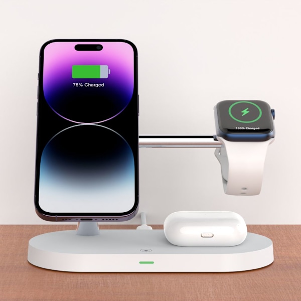 TECH-PROTECT A12 3I1 MAGNETISK MAGSAFE TRÅDLØS OPLADER HVID