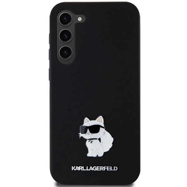 KARL LAGERFELD SILIKONE CHOUPETTE METAL PIN ETUI TIL SAMSUNG GALAXY S23+ - SORT