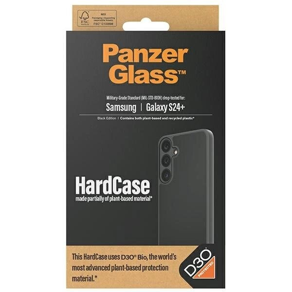 PanzerGlass HardCase D3O® Bio og Military Grade sertifisert for Samsung Galaxy S24+ - Gjennomsiktig og svart