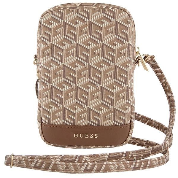 Guess Zip GCube Bottom Stripe telefonveske - brun