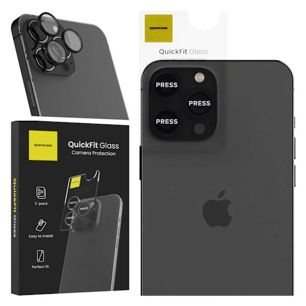 Spacecase Quickfit Härdat Glas För Iphone 13 Pro Max Black Camera