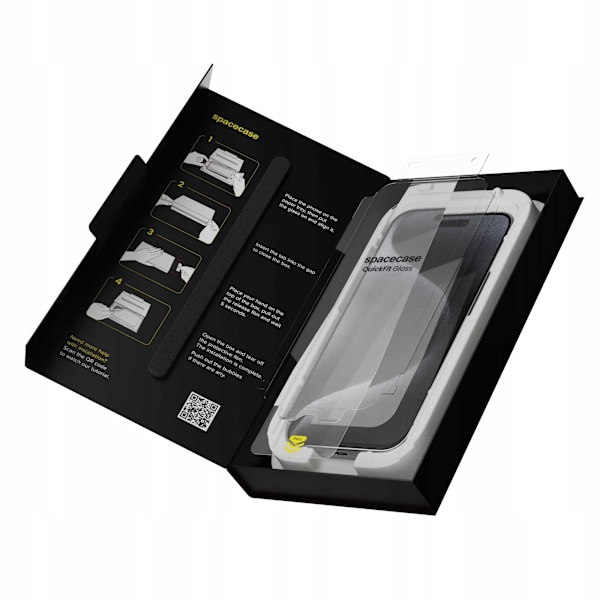 Spacecase Quickfit Härdat Glas För Iphone 15 Pro Max Skärmskydd