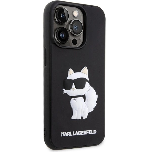 KARL LAGERFELD RUBBER CHOUPETTE 3D ETUI TIL IPHONE 14 PRO - SORT