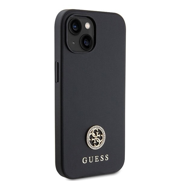 Guess GUHCP15MPS4DGPK iPhone 15 Plus 6.7 svart/svart hardt deksel Strass Metal Logo