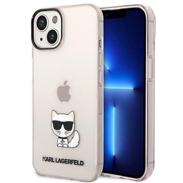 Karl Lagerfeld KLHCP14MCTTRI iPhone 14 Plus 6.7 Hard Deksel Rosa/rosa Gjennomsiktig Choupette Body